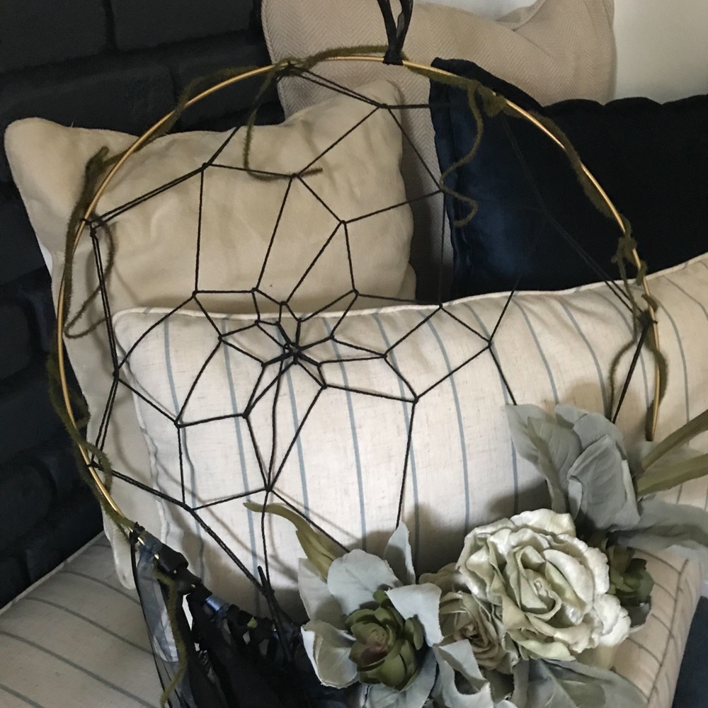 Gypsy Black and Blue Ribbon and Lace Dream Catcher